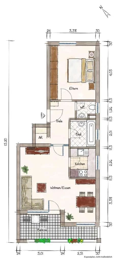 Immobilie in Bermatingen - 2-Zimmer-Wohnung in Bermatingen zur Kapitalanlage - Bild 1