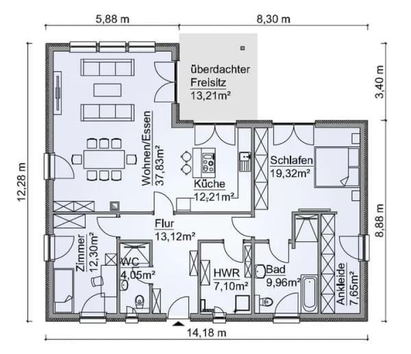 Immobilie in Wasbek - KFW 40 mit QNG Scanhaus Bungalow mit Grundstückshinweis in Wasbek! - Bild 1
