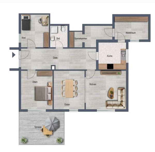 Immobilie in Hemdingen - Viel Platz zum Wohnen: 5-Zimmer-Erdgeschosswohnung mit Terrasse und Garage - Bild 1