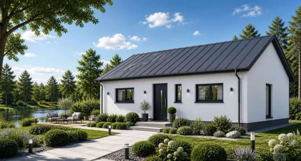Immobilie in Feilitzsch - Nachhaltiges Bungalow in Holzständerbauweise | KfW-40 | Luft-/Wasser-Wärmepumpe  schlüsself. - Bild 1