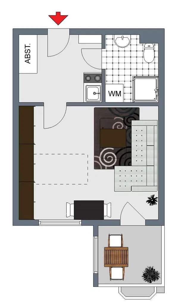 Immobilie in Tamm - Provisionsfrei: Schöne 1 Zi-Whg. (ca. 30qm) mit Balkon und TG-Stellplatz in Tamm - Bild 1