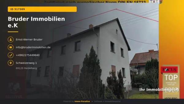 Immobilie in Walldorf - Walldorf:  Doppelhaushälfte, Grundstück gekauft, Haus geschenkt!!! sanierungsbed. FREI, keine K-Prov - Bild 0