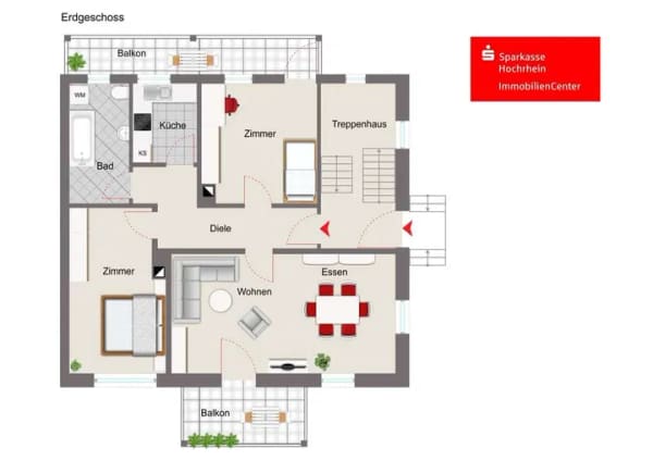 Immobilie in Wutöschingen - 3-Zimmer-Eigentumswohnung mit zwei Balkonen in Wutöschingen - Bild 2