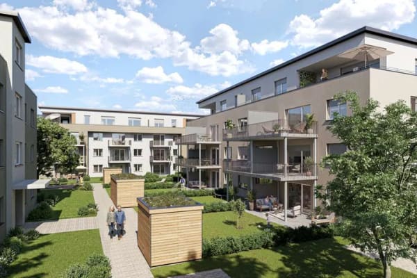 Immobilie in Rheinhausen - Schmucke 2-Zi.-Whg. mit Terrasse und Garten (EG, 54,43 qm) | Haus E - Bild 0