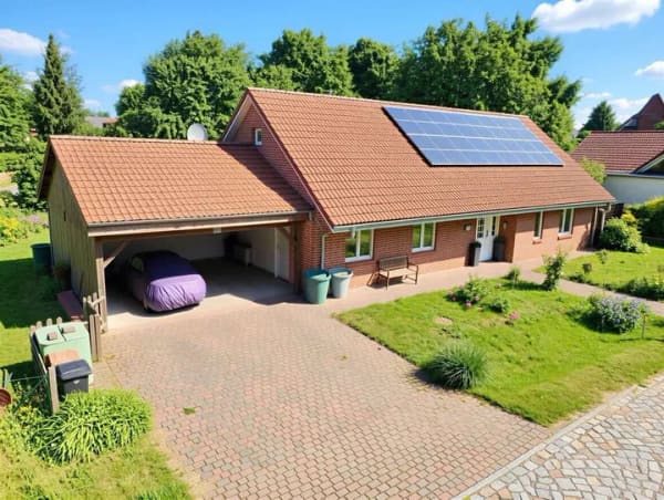 Immobilie in Rehna - Einfamilienhaus mit 4 Zimmern, Sauna, Kamin, Carport und PV-Anlage in Utecht - Bild 1