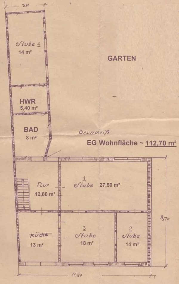 Immobilie in Loitz - Von Privat: Stadthaus mit gr. Grundstück & Potenzial: Modernisierte Substanz im EG & Potenzial im OG - Bild 1