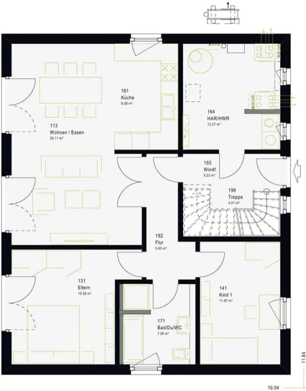 Immobilie in Eystrup - Mehrgenerationenhaus 180 m² | Satteldach | mit Einliegerwohnung | KfW-55-Standard - Bild 3