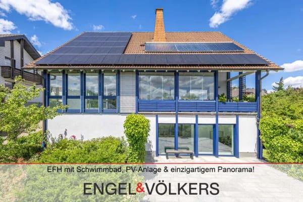 Immobilie in Weisenheim am Berg - Zeitlos, modernes Architektenhaus mit Hallenschwimmbad, PV-Anlage und einzigartigem Panorama! - Bild 0