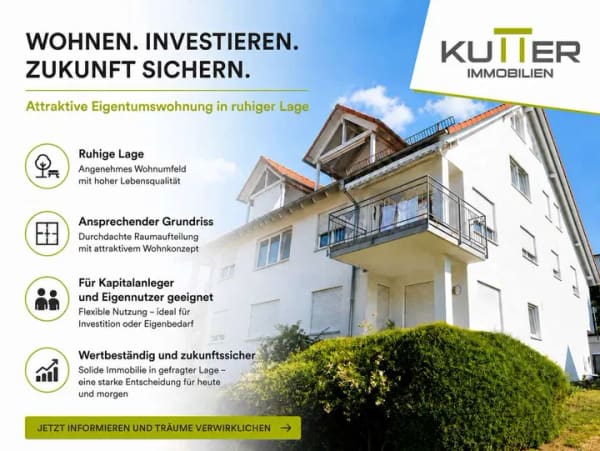 Immobilie in Bermatingen - Erdgeschoss 2-Zimmer-Wohnung in zentraler Lage - Bild 0