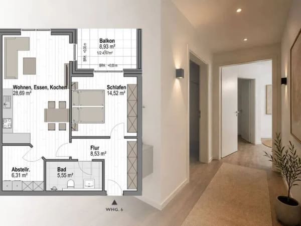 Immobilie in Lemförde - Bezugsfrei: Kapitalanlage in Lemförde: 2-Zimmer-Obergeschosswohnung mit Balkon und KfW-40-Förderung - Bild 0