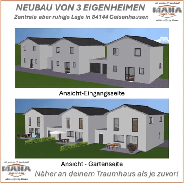 Immobilie in Geisenhausen - NEUBAU VON 3 EIGENHEIMEN IN 84144 GEISENHAUSEN - Bild 0