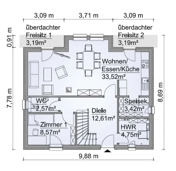Immobilie in Hochdonn - Attraktives KFW 40 Scanhaus mit Grundstück in Hochdonn - Bild 1