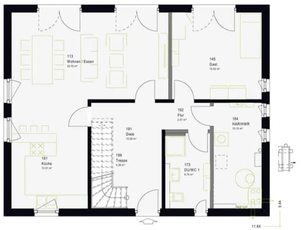 Immobilie in Marklohe - Einfamilienhaus 185 m² | Flachdach | KfW-55-Standard - Bild 4