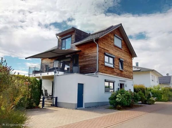 Immobilie in Renchen - Exklusives Öko-Zweifamilienhaus mit großem Garten in Renchen-Ulm - Bild 1