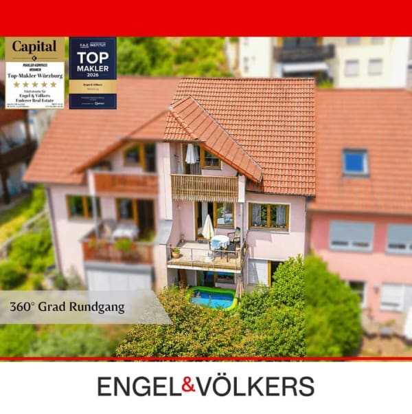 Immobilie in Randersacker - Familienfreundliches Reihenmittelhaus mit Sauna, Garage und herrlichem Fernblick ins Grüne - Bild 0