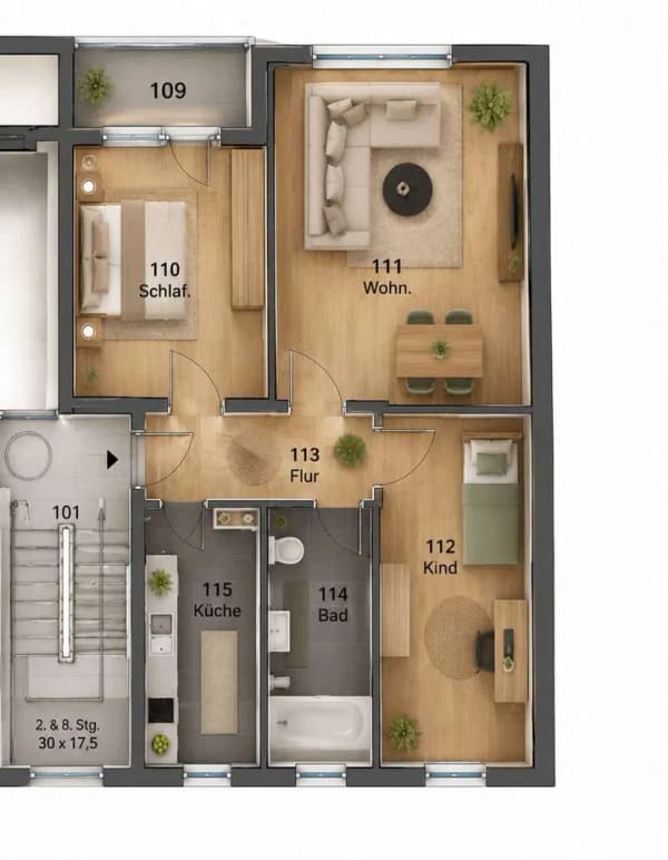 Immobilie in Dürrröhrsdorf-Dittersbach - Super geschnittene 3-Zimmer-Wohnung mit Süd-Balkon! - Bild 2