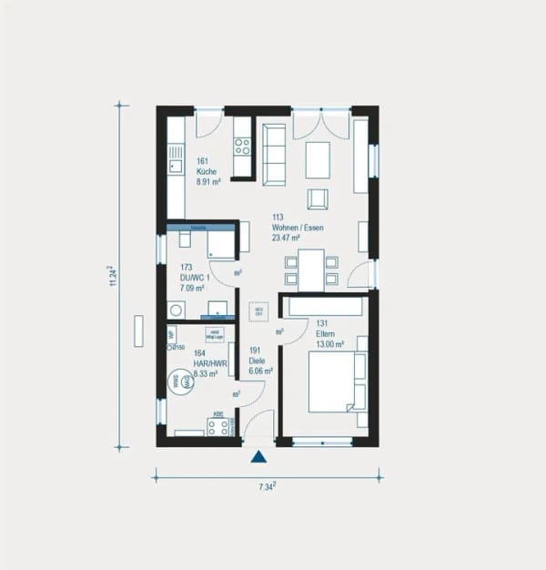 Immobilie in Glanbrücken - Moderner Wohlfühl-Bungalow Cozy 3 - Komfort auf einer Ebene - Bild 3
