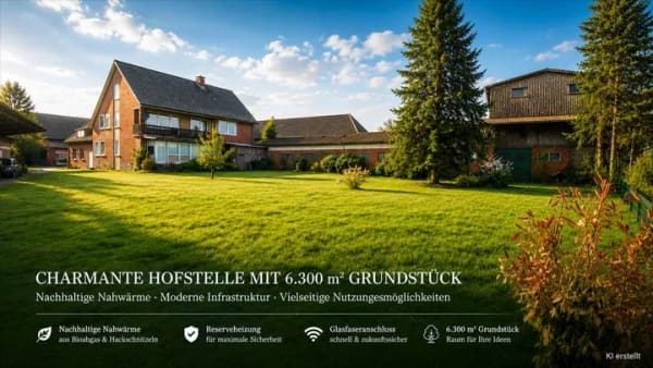 Immobilie in Wittingen - Nachhaltig wohnen auf ca. 6.300 m² – Hofstelle mit moderner Nahwärme, Glasfaser und viel Platz - Bild 0