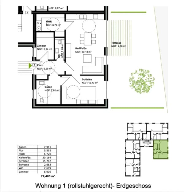 Immobilie in Hoogstede - Barrierefreie EG-Wohnung mit separatem Eingang und Gartenanteil - Bild 3