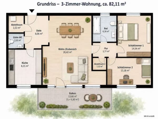 Immobilie in Grevenbroich - Vermietete 3-Zimmer-Wohnung mit Balkon in Grevenbroich- nur für Kapitalanleger - Bild 1
