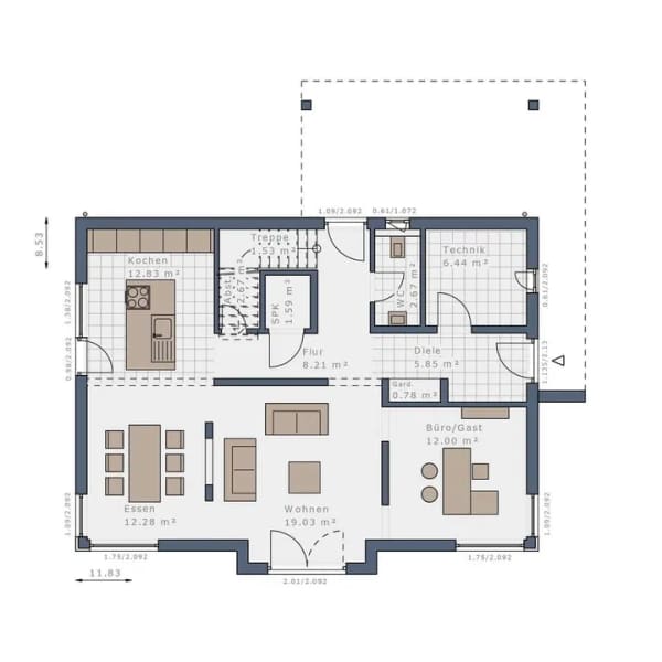 Immobilie in Burghaslach - energieeffizienter Neubau KfW mit 4 Zimmer und Grundstück in Burghaslach - Bild 4