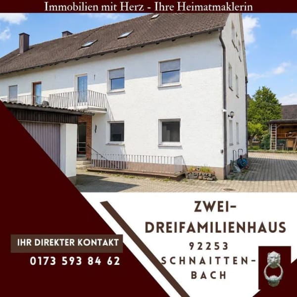 Immobilie in Schnaittenbach - Zwei- bis Dreifamilienhaus in der Oberpfalz - Kapitalanlage oder Mehrgenerationenleben - Bild 0