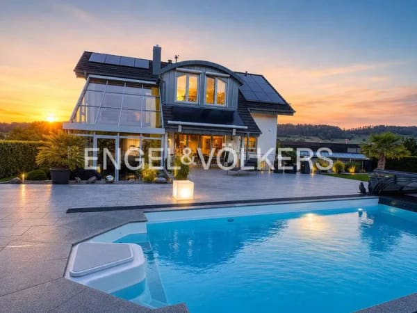 Immobilie in Ottenbach - Exklusives Wohnen in Feldrandlage – Spa, Pool & unverbaubarer Weitblick - Bild 0