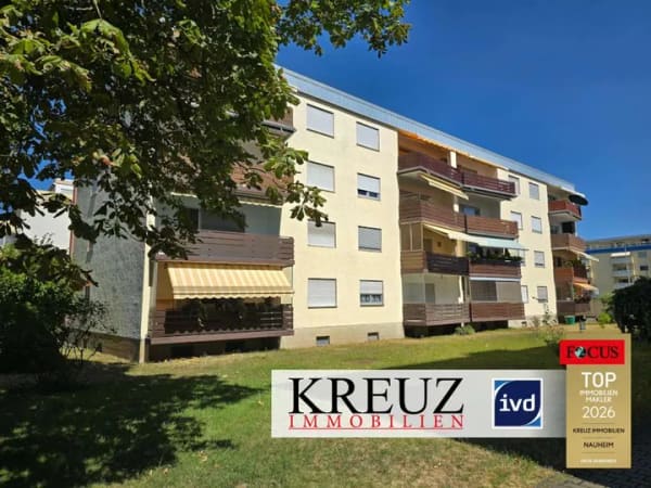 Immobilie in Nauheim - Gepflegte 3 Zimmerwohnung mit Südbalkon und Garage - Bild 0
