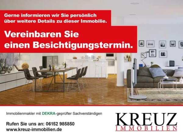 Immobilie in Nauheim - Gepflegte 3 Zimmerwohnung mit Südbalkon und Garage - Bild 1