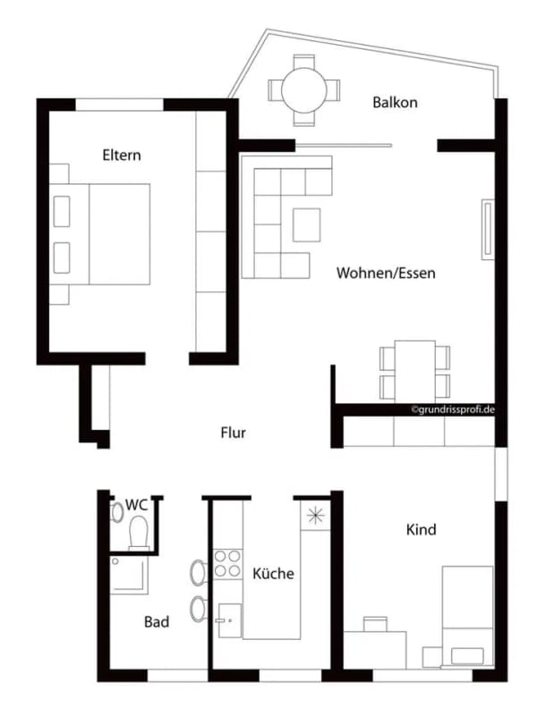 Immobilie in Nauheim - Gepflegte 3 Zimmerwohnung mit Südbalkon und Garage - Bild 2
