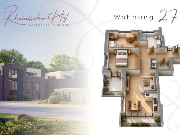 Immobilie in Dinklage - RESERVIERT: Ein Zuhause mit Aussicht: 3 Zimmer, 2 Dachterrassen in Dinklage | QNG & KfW40 - Bild 0