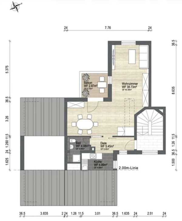 Immobilie in Krailling - Ankündigung: Bezaubernde Maisonette in bester Lage Kraillings, frei und ruhig! Blick in's Grüne! - Bild 1