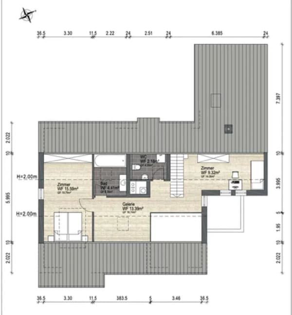 Immobilie in Krailling - Ankündigung: Bezaubernde Maisonette in bester Lage Kraillings, frei und ruhig! Blick in's Grüne! - Bild 2