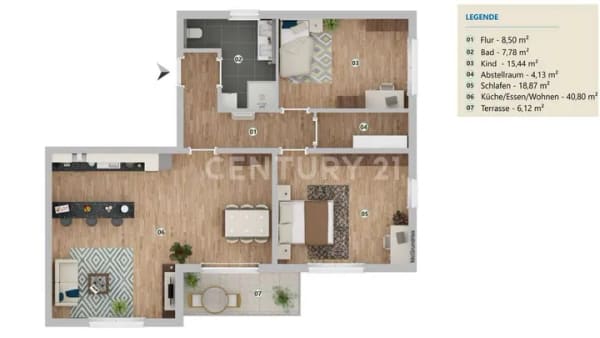 Immobilie in Bad Kötzting - Erstbezug! Moderne 3-Zimmer-Wohnung mit Terrasse und Gartenanteil - Bild 4