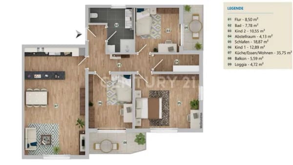 Immobilie in Bad Kötzting - Erstbezug! Moderne 4-Zimmer-Wohnung mit Panoramaweitblick - Bild 3