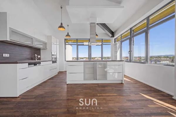 Immobilie in Griesheim - LUXUS-PENTHOUSE AM FELDRAND - 360° Panorama, Galerie & Klima - Bild 0