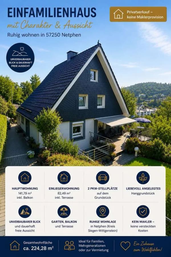 Immobilie in Netphen - ⭐️Charmantes Einfamilienhaus mit ELW in Netphen⭐️ - Bild 1