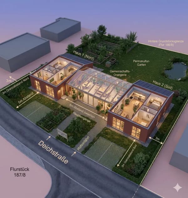 Immobilie in Belum - 2 x Tiny Massivholz-Haus UTE mit gemeinsamen Wintergarten mit 6 Zimmern  - Bild 0