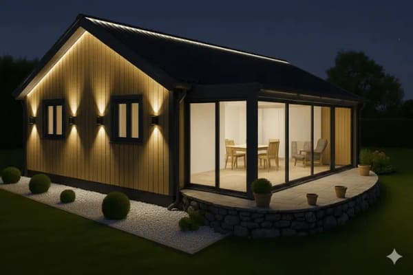 Immobilie in Belum - 2 x Tiny Massivholz-Haus UTE mit gemeinsamen Wintergarten mit 6 Zimmern  - Bild 1
