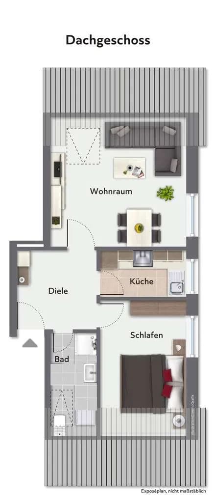 Immobilie in Telgte - Attraktive Dachgeschosswohnung - 
mit bester Anbindung - Bild 3