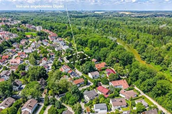 Immobilie in Ismaning - Exklusive Villa mit direktem Isarzugang – außergewöhnliche Architektur trifft auf großes Gestal - Bild 0