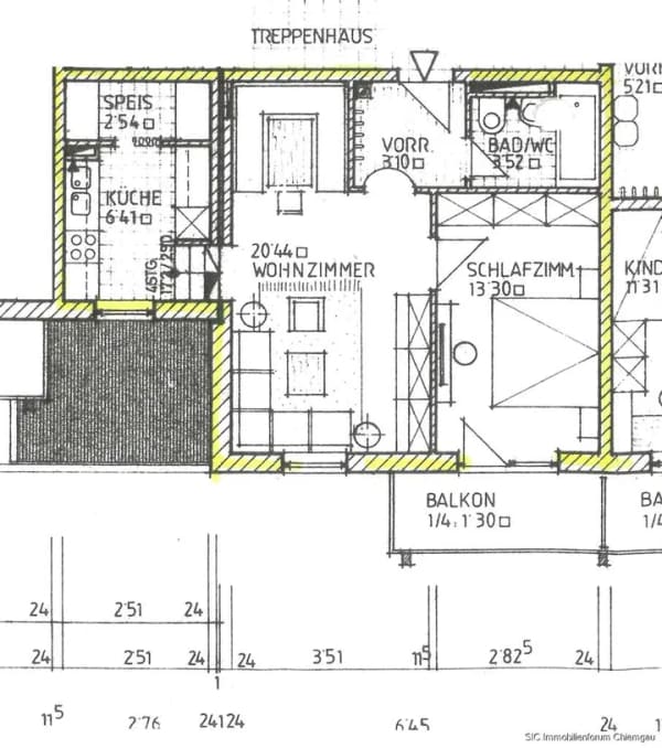 Immobilie in Traunstein - "Günstig!" 
Zentrumsnah aber doch ruhig! 
Vermietete 2-Zimmer-Wohnung, Nähe Bahnhof in Traunstein - Bild 1