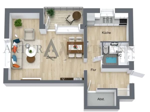 Immobilie in Lahr/Schwarzwald - 1-Zimmer-Eigentumswohnung als Kapitalanlage – Vermietet, mit Balkon und Stellplatz - Bild 4