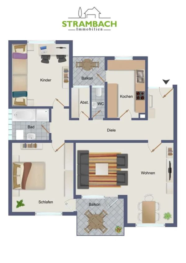 Immobilie in Ebersbach an der Fils - Gepflegte 3,5 Zimmer Wohnung im EG (Hochparterre) inkl. Garage - Bild 1
