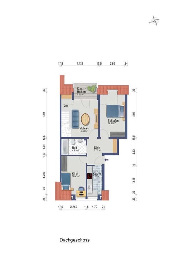 Immobilie in Sukow - Attraktive 4 Zimmer-Wohnung auf 2 Ebenen mit Balkon und Stellplatz in Sukow zu kaufen! - Bild 1