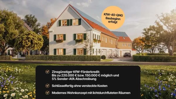 Immobilie in Hiltenfingen - Schwabenhöfe in Hiltenfingen / 8 moderne Reihenhäuser in Landhausoptik im KfW-40-QNG Energieeffizien - Bild 0
