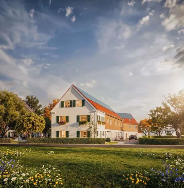 Immobilie in Hiltenfingen - Schwabenhöfe in Hiltenfingen / 8 moderne Reihenhäuser in Landhausoptik im KfW-40-QNG Energieeffizien - Bild 1