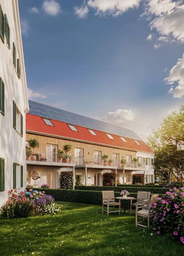 Immobilie in Hiltenfingen - Schwabenhöfe in Hiltenfingen / 8 moderne Reihenhäuser in Landhausoptik im KfW-40-QNG Energieeffizien - Bild 2