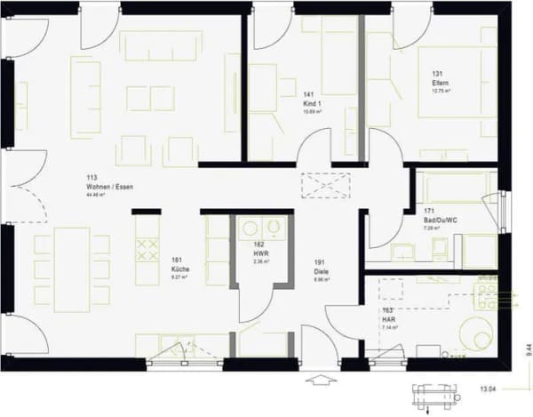 Immobilie in Böhme - Bungalow, barrierefrei mit 103 m² in Altenwahlingen - KfW 55 - Bild 4