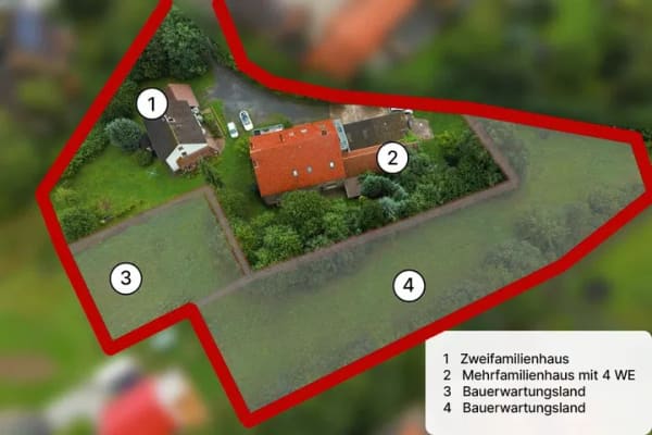Immobilie in Kalletal - Entwicklungsgrundstück mit Bestandsgebäuden und Bauland in Kalletal-Kalldorf - Bild 0